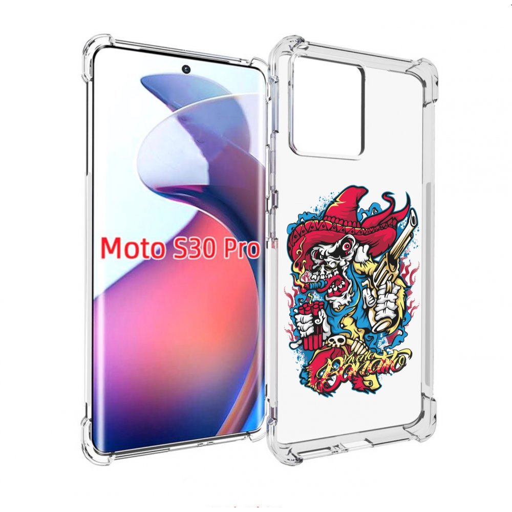 

Чехол MyPads нарисованный скелет с писталетом для Motorola Moto S30 Pro, Прозрачный, Tocco