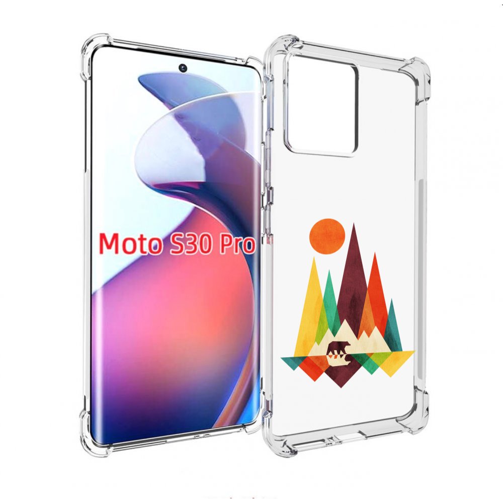 

Чехол MyPads нарисованные горы с медведем для Motorola Moto S30 Pro, Прозрачный, Tocco