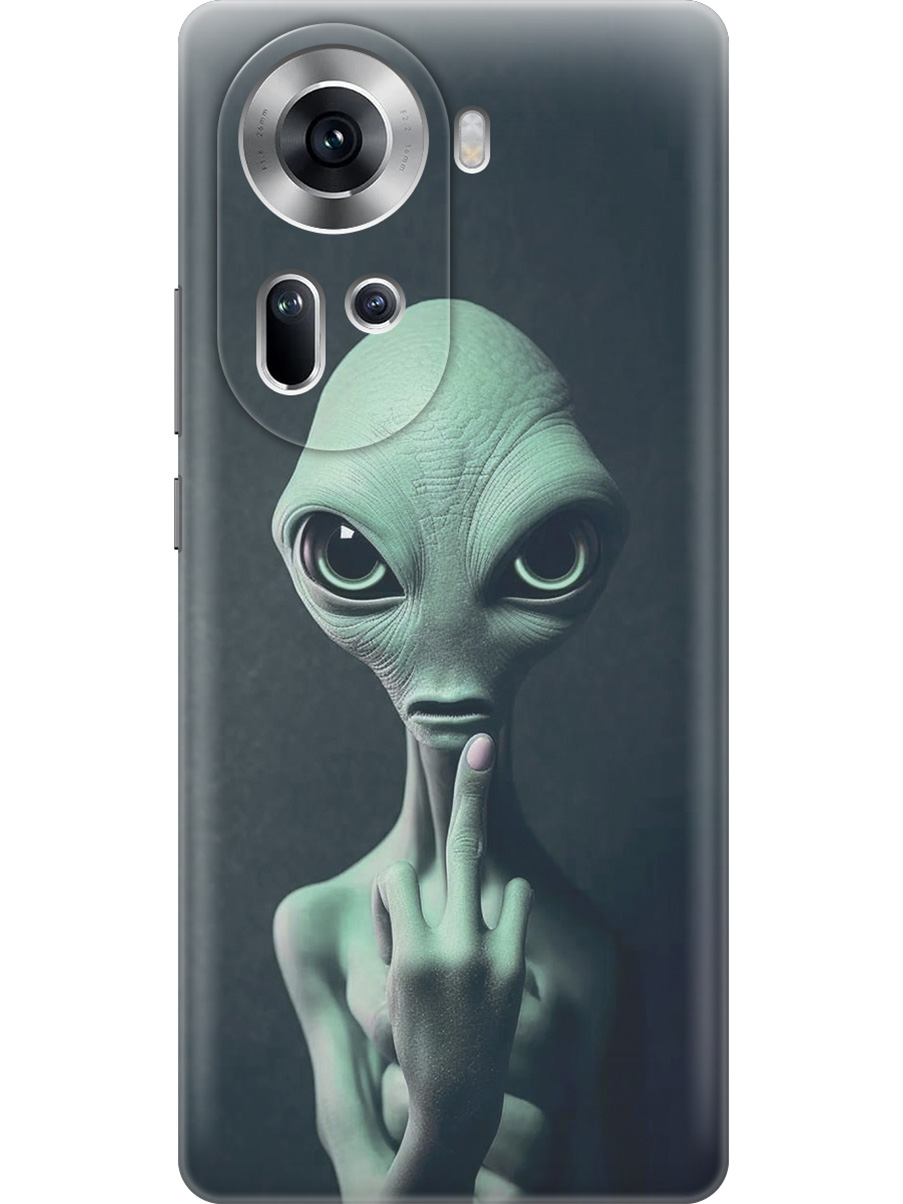 

Силиконовый чехол на Oppo Reno11 с принтом "Инопланетянин", Прозрачный;зеленый;синий;черный, 782630613