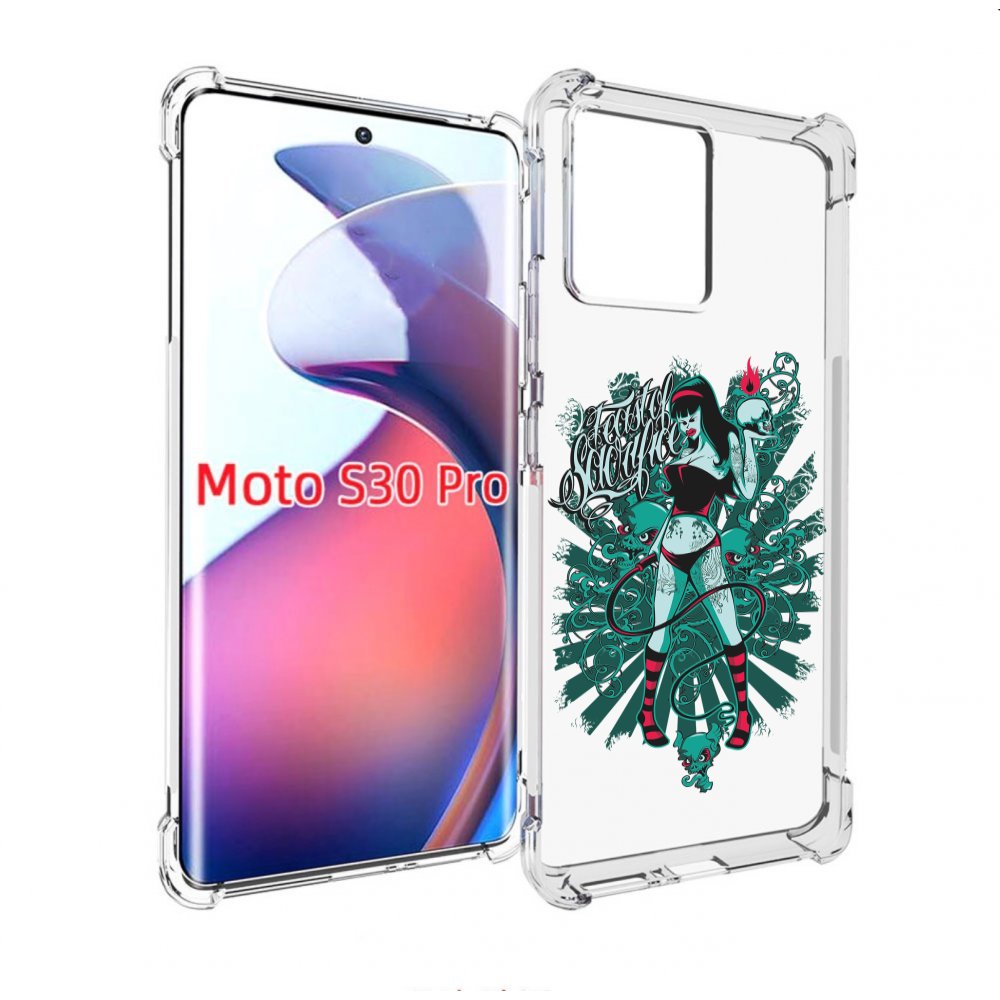 

Чехол MyPads нарисованная девушка в татуировках для Motorola Moto S30 Pro, Прозрачный, Tocco