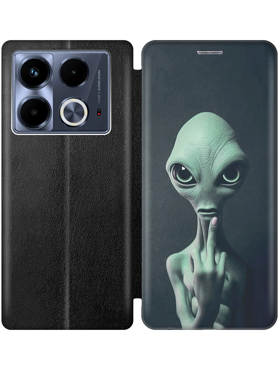 

Чехол-книжка на Infinix Note 40 с принтом "Инопланетянин" черный, Черный;зеленый;синий, 782626413