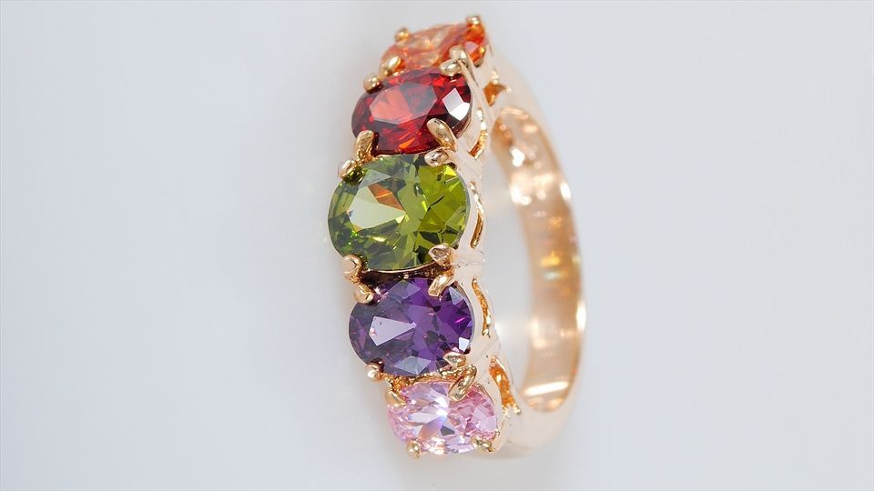 

Кольцо из бижутерного сплава р. 16 Lotus Jewelry Кольцо с mix фианитом "5 камней", фианит, Кольцо с mix фианитом "5 камней"