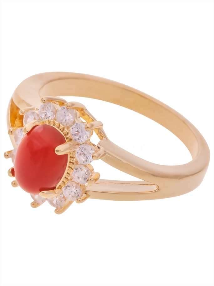 

Кольцо из бижутерного сплава р.  Lotus Jewelry 19R-029, агат/циркон, 19R-029