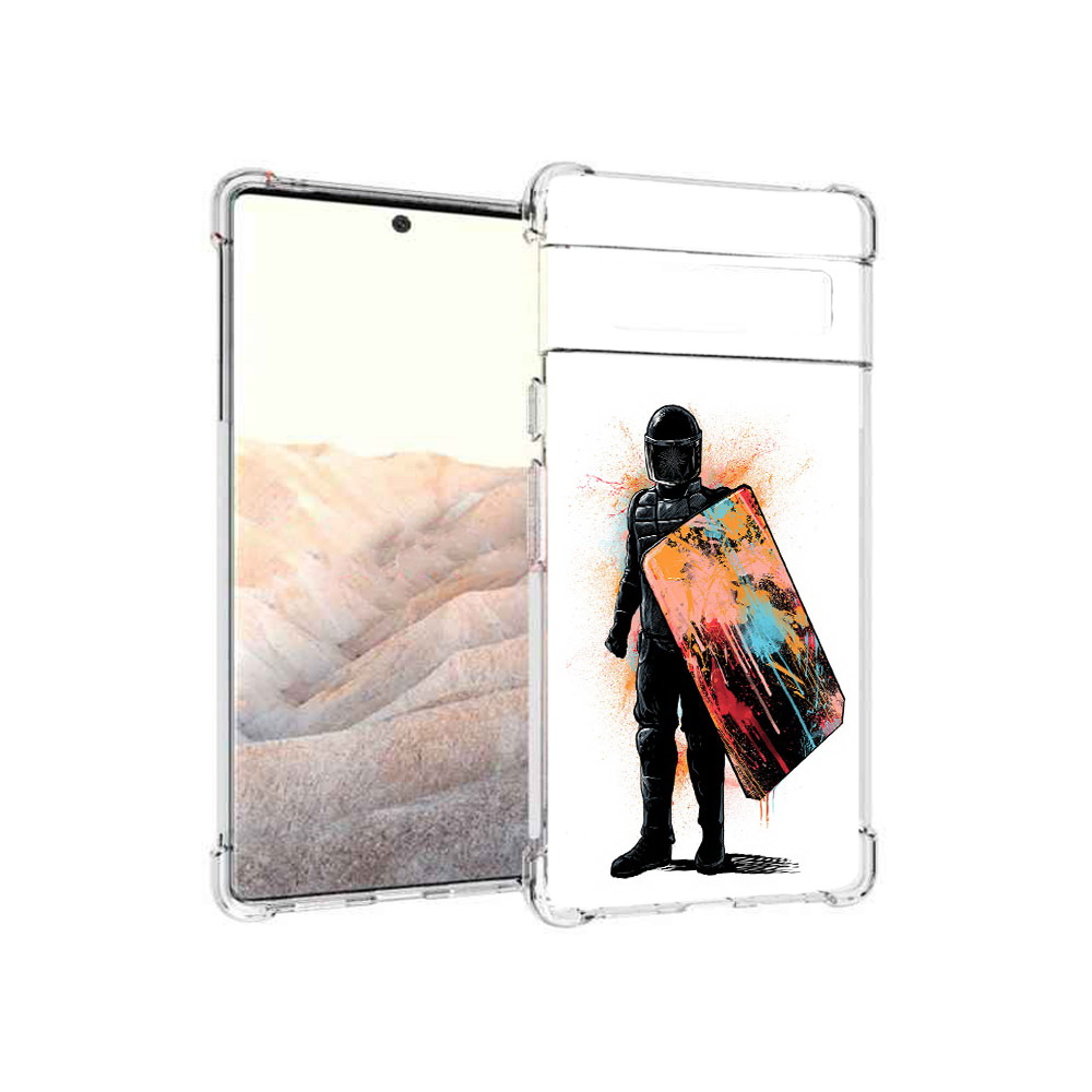 

Чехол MyPads Tocco для Google Pixel 6 Pro солдат с красочным щитом, Прозрачный, Tocco