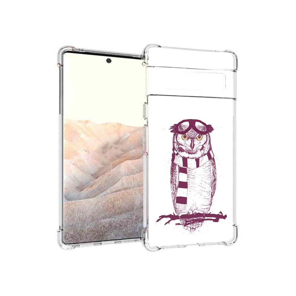 

Чехол MyPads Tocco для Google Pixel 6 Pro сова-летчик, Прозрачный, Tocco