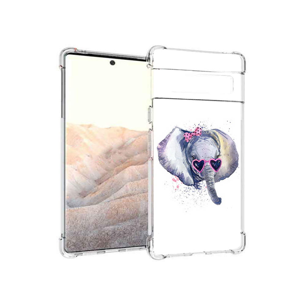 

Чехол MyPads Tocco для Google Pixel 6 Pro слоник в очках, Прозрачный, Tocco