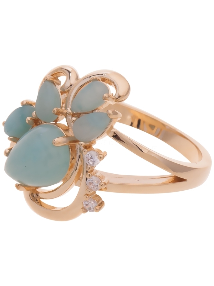 

Кольцо из бижутерного сплава р. 20 Lotus Jewelry 3037R-09, амазонит/циркон, 3037R-09