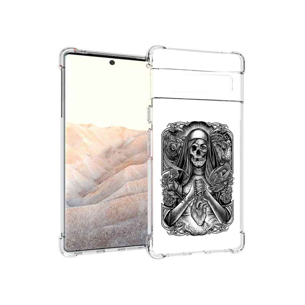 

Чехол MyPads Tocco для Google Pixel 6 Pro скелет с сердцем, Прозрачный, Tocco