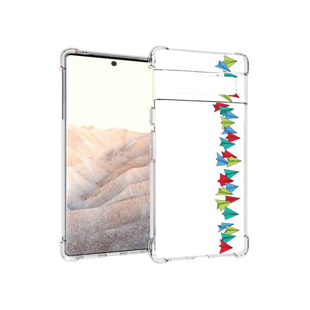 

Чехол MyPads Tocco для Google Pixel 6 Pro самолетики из листочков, Прозрачный, Tocco