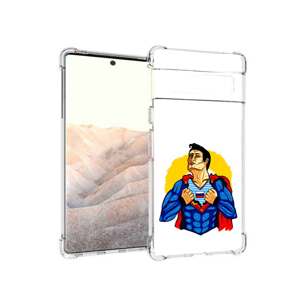 

Чехол MyPads Tocco для Google Pixel 6 Pro русский супермен, Прозрачный, Tocco