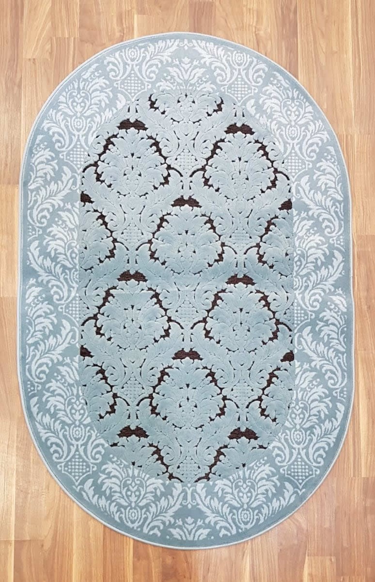 фото Ковер gloria 3972a овал с.голубой 80x150 sofia rugs