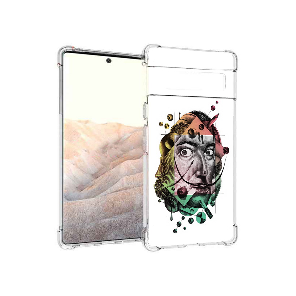 

Чехол MyPads Tocco для Google Pixel 6 Pro разноцветное лицо абстракция, Прозрачный, Tocco