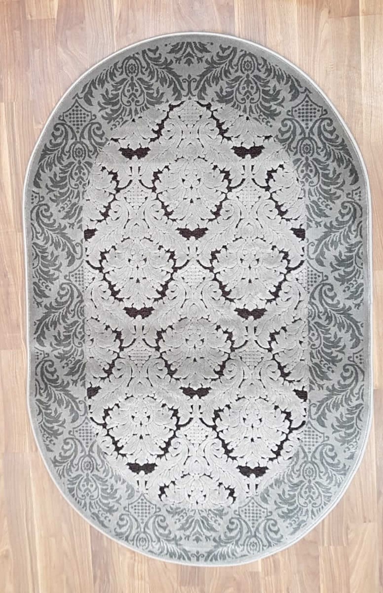 фото Ковер gloria 3972a овал с.серый 80x300 sofia rugs