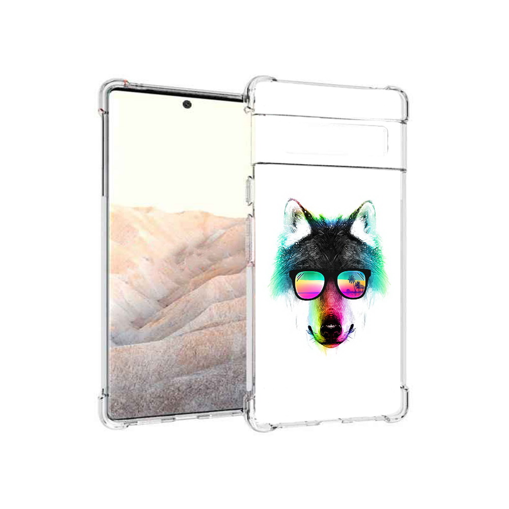 

Чехол MyPads Tocco для Google Pixel 6 Pro радужный волк, Прозрачный, Tocco