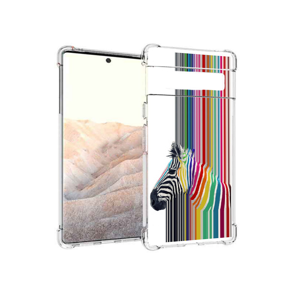

Чехол MyPads Tocco для Google Pixel 6 Pro радужная зебра, Прозрачный, Tocco
