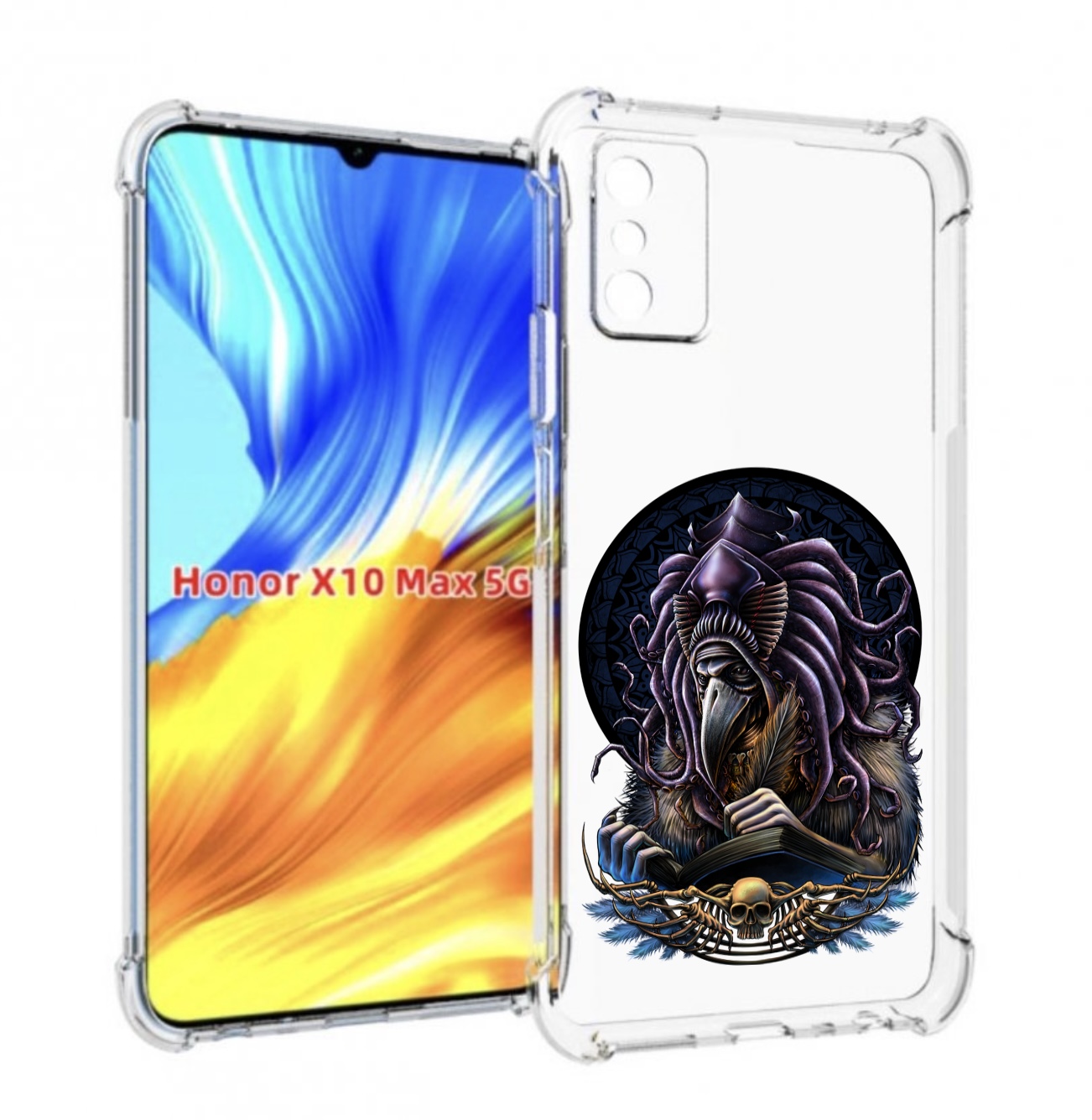 

Чехол MyPads умный ворон для Honor X10 Max, Прозрачный, Tocco