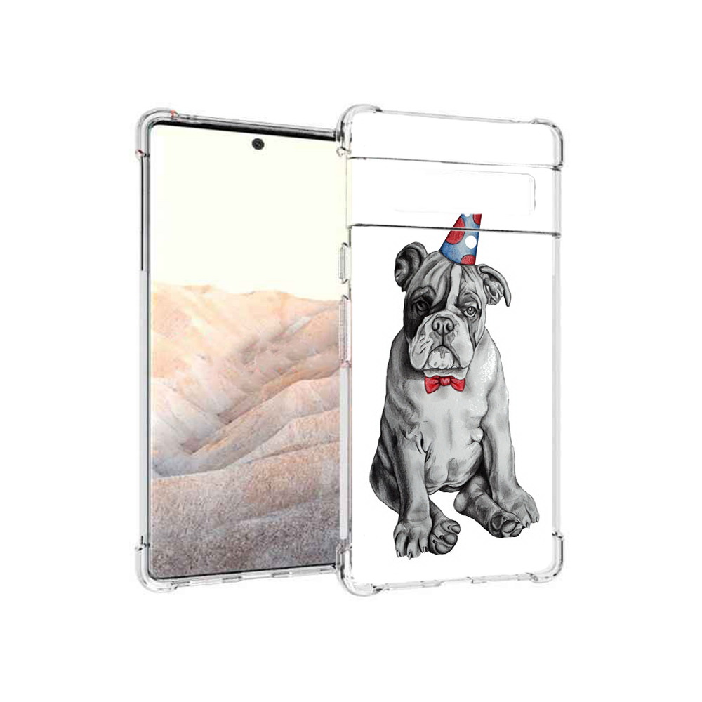 

Чехол MyPads Tocco для Google Pixel 6 Pro праздничный щенок, Прозрачный, Tocco