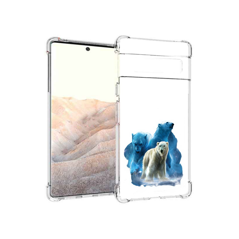 

Чехол MyPads Tocco для Google Pixel 6 Pro полярный медведь, Прозрачный, Tocco