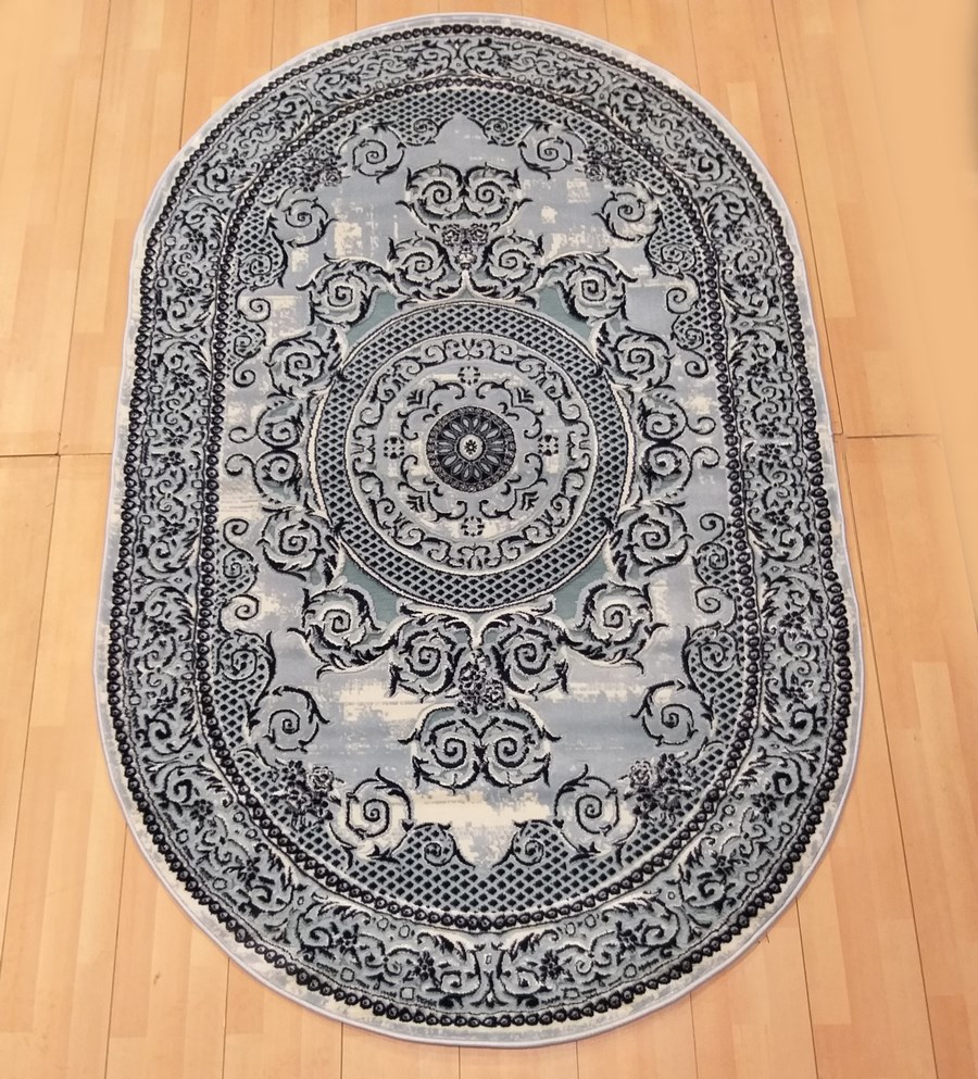 фото Ковер pegas 3966f овал т.синий/с.голубой 80x150 sofia rugs