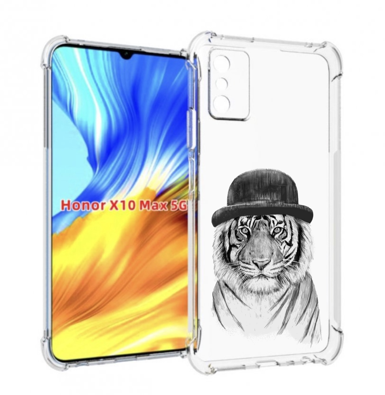 

Чехол MyPads тигр британец для Honor X10 Max, Прозрачный, Tocco
