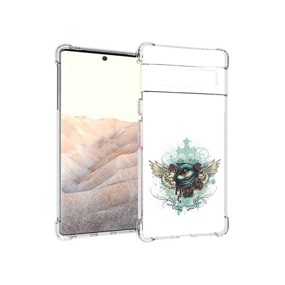 

Чехол MyPads Tocco для Google Pixel 6 Pro плачущий глаз с крыльями, Прозрачный, Tocco