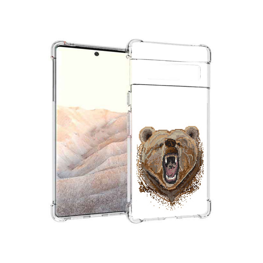 

Чехол MyPads Tocco для Google Pixel 6 Pro пиксельный медведь, Прозрачный, Tocco
