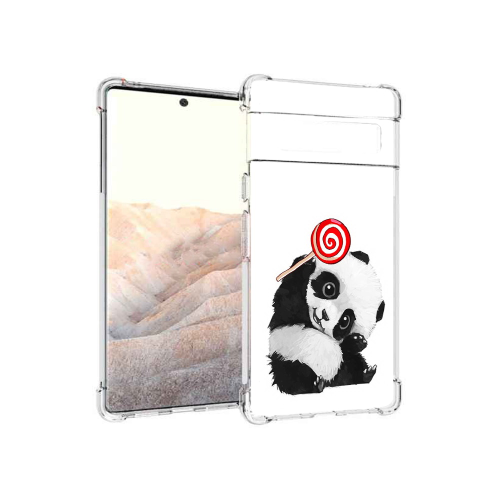 

Чехол MyPads Tocco для Google Pixel 6 Pro панда с леденцом, Прозрачный, Tocco