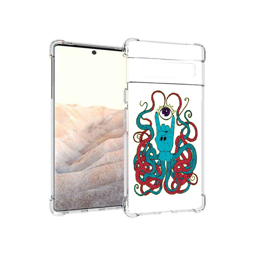 

Чехол MyPads Tocco для Google Pixel 6 Pro осьминог-рука абстракция, Прозрачный, Tocco