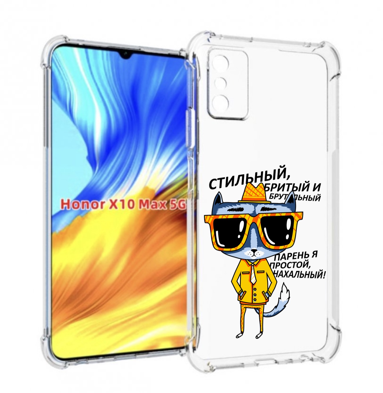 

Чехол MyPads стильный кот для Honor X10 Max, Прозрачный, Tocco