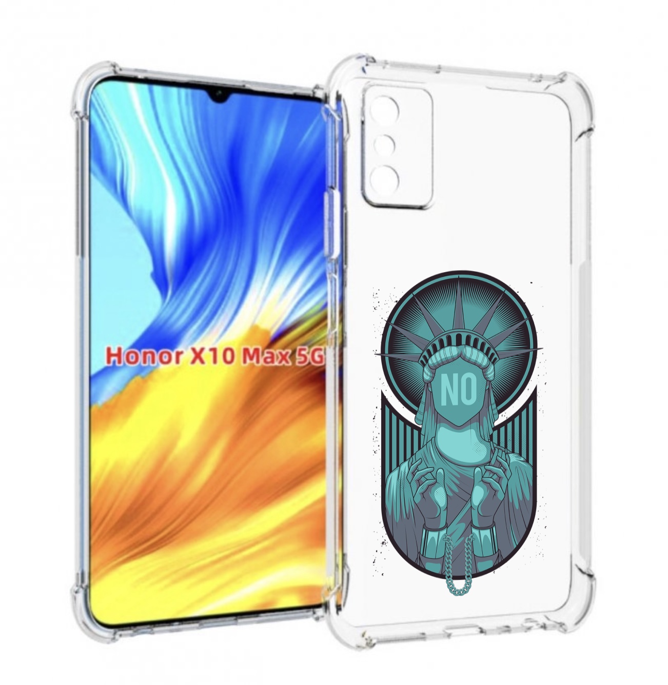 

Чехол MyPads статуя свободы зеленый для Honor X10 Max, Прозрачный, Tocco