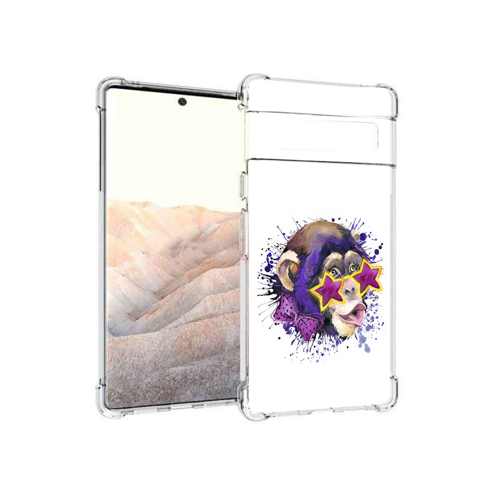 

Чехол MyPads Tocco для Google Pixel 6 Pro обезьяна в очках, Прозрачный, Tocco