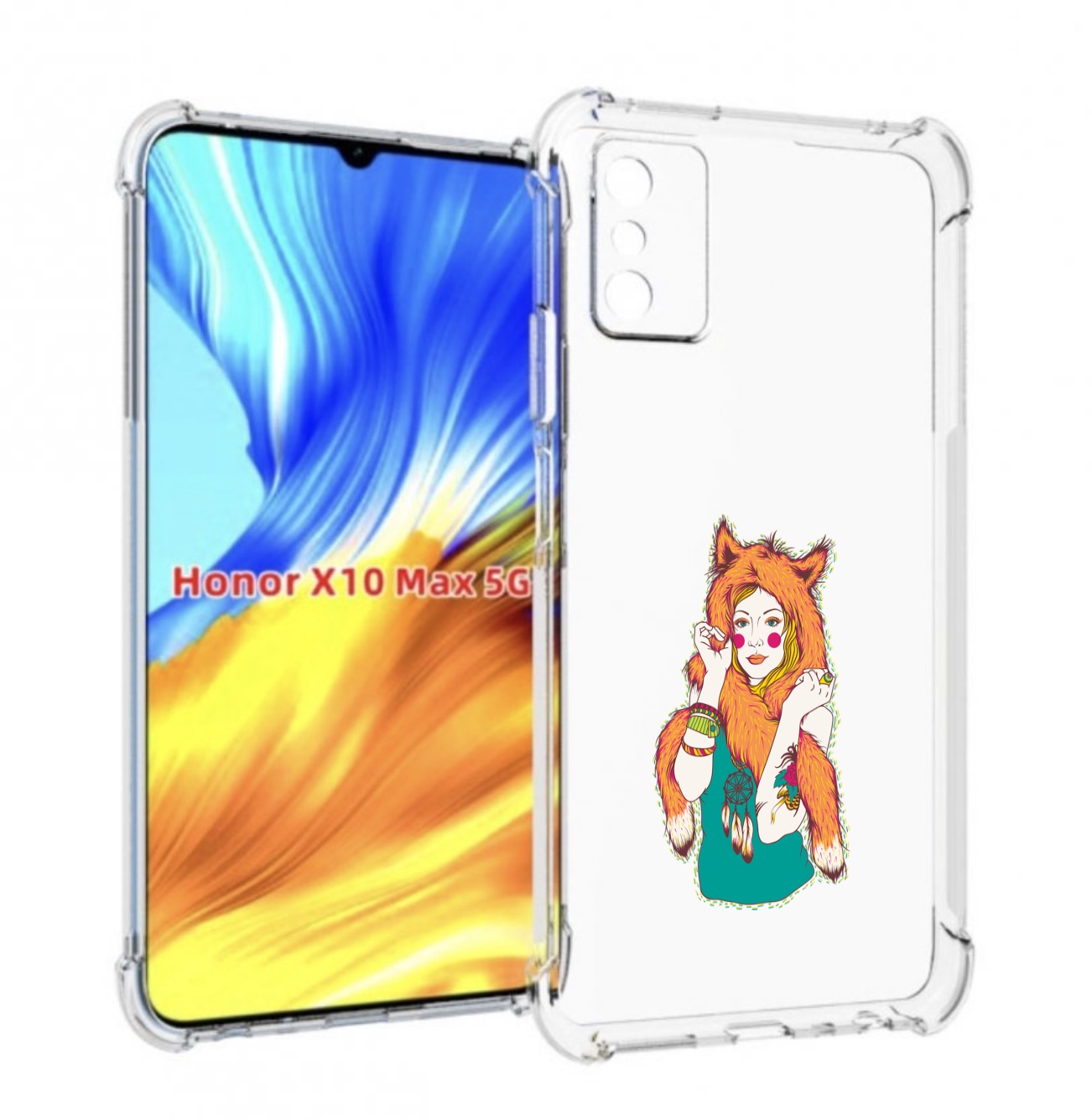 

Чехол MyPads Девушка лиса для Honor X10 Max, Прозрачный, Tocco