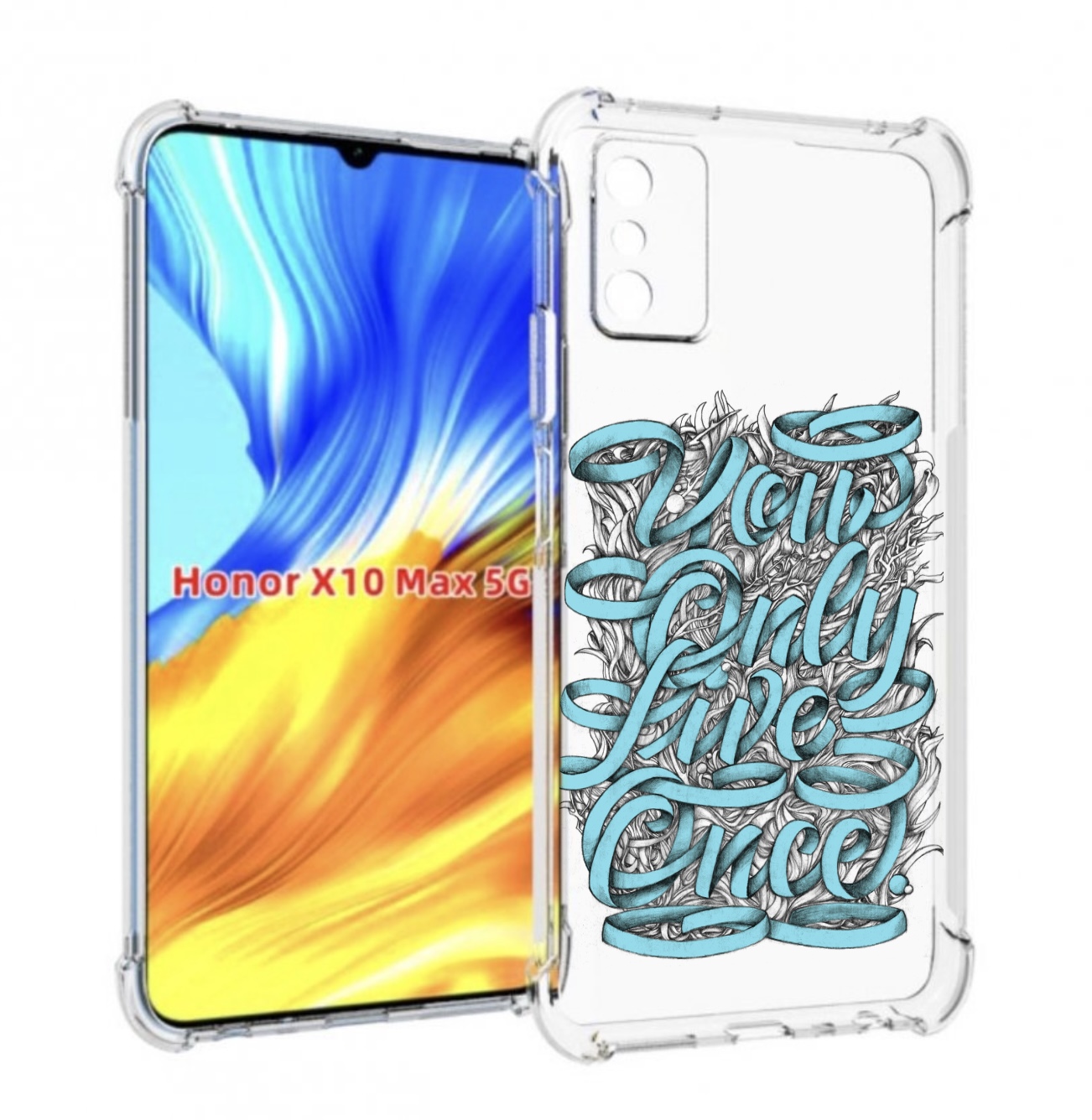 

Чехол MyPads слова из ленты абстракция для Honor X10 Max, Прозрачный, Tocco