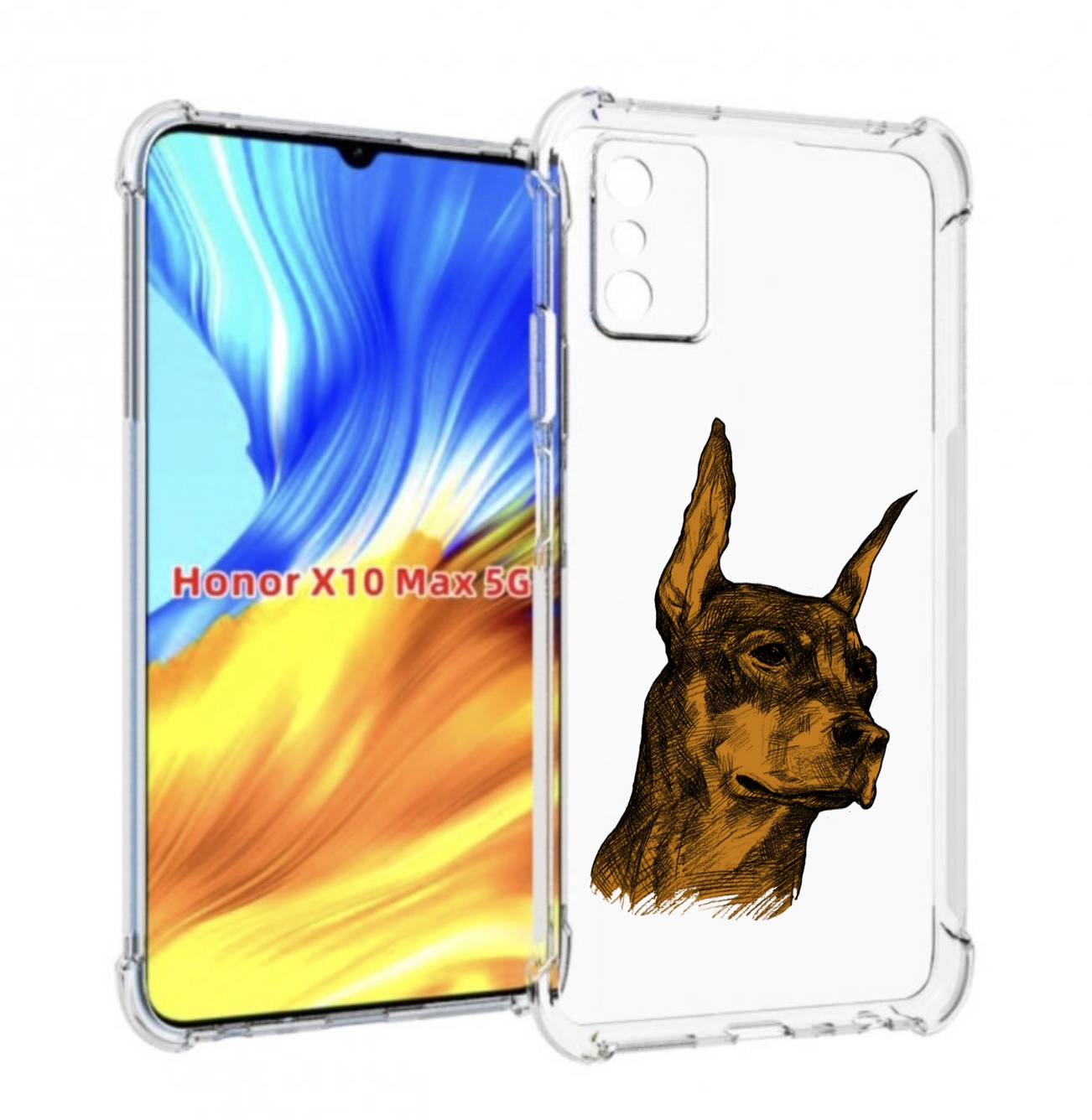 

Чехол MyPads скетч доберман для Honor X10 Max, Прозрачный, Tocco