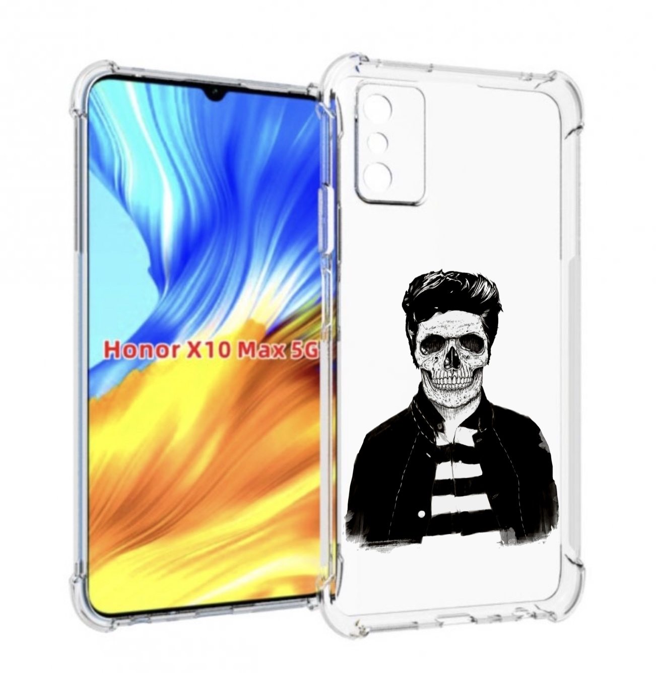 

Чехол MyPads скелет для Honor X10 Max, Прозрачный, Tocco
