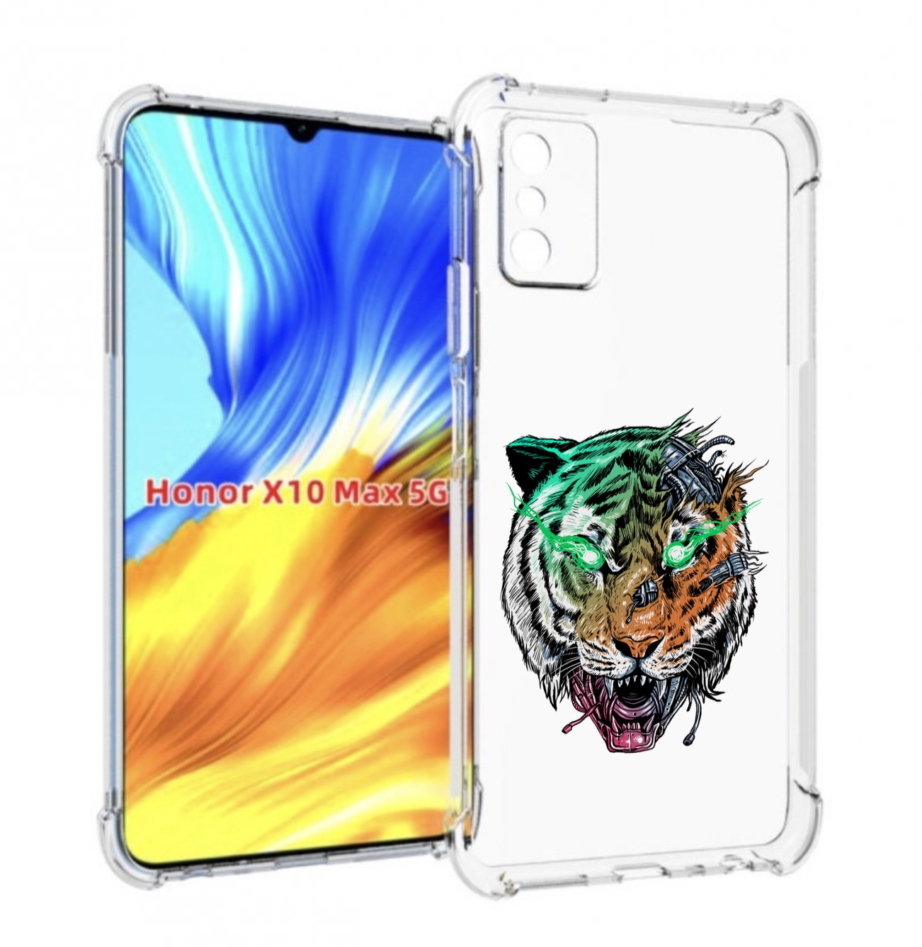 

Чехол MyPads робо-тигр для Honor X10 Max, Прозрачный, Tocco
