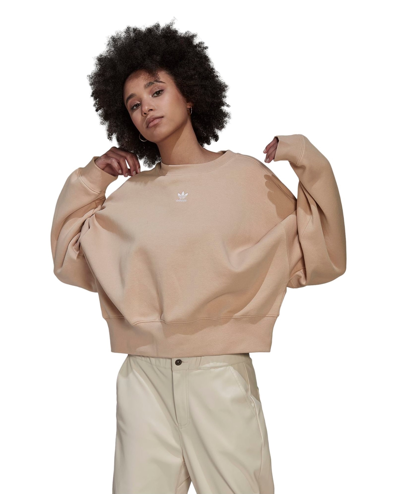 Свитшот женский Adidas Adicolor Essentials Fleece Sweatshirt бежевый 46-48
