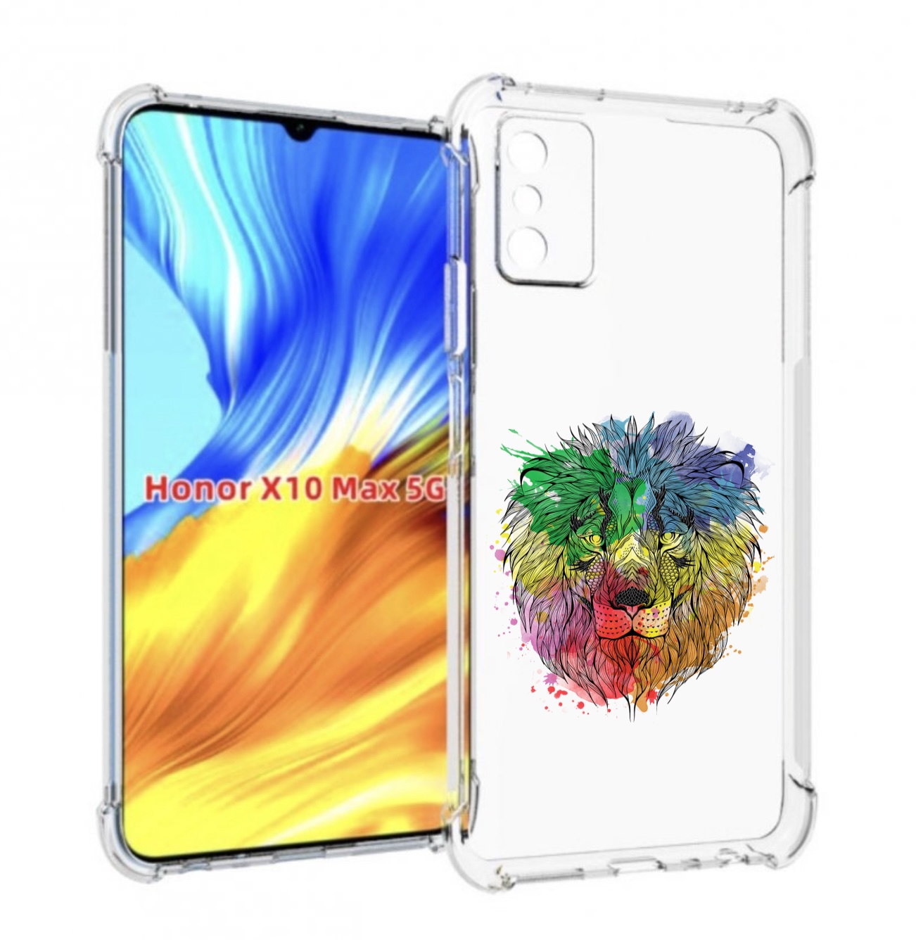 

Чехол MyPads разноцветный гордый лев для Honor X10 Max, Прозрачный, Tocco