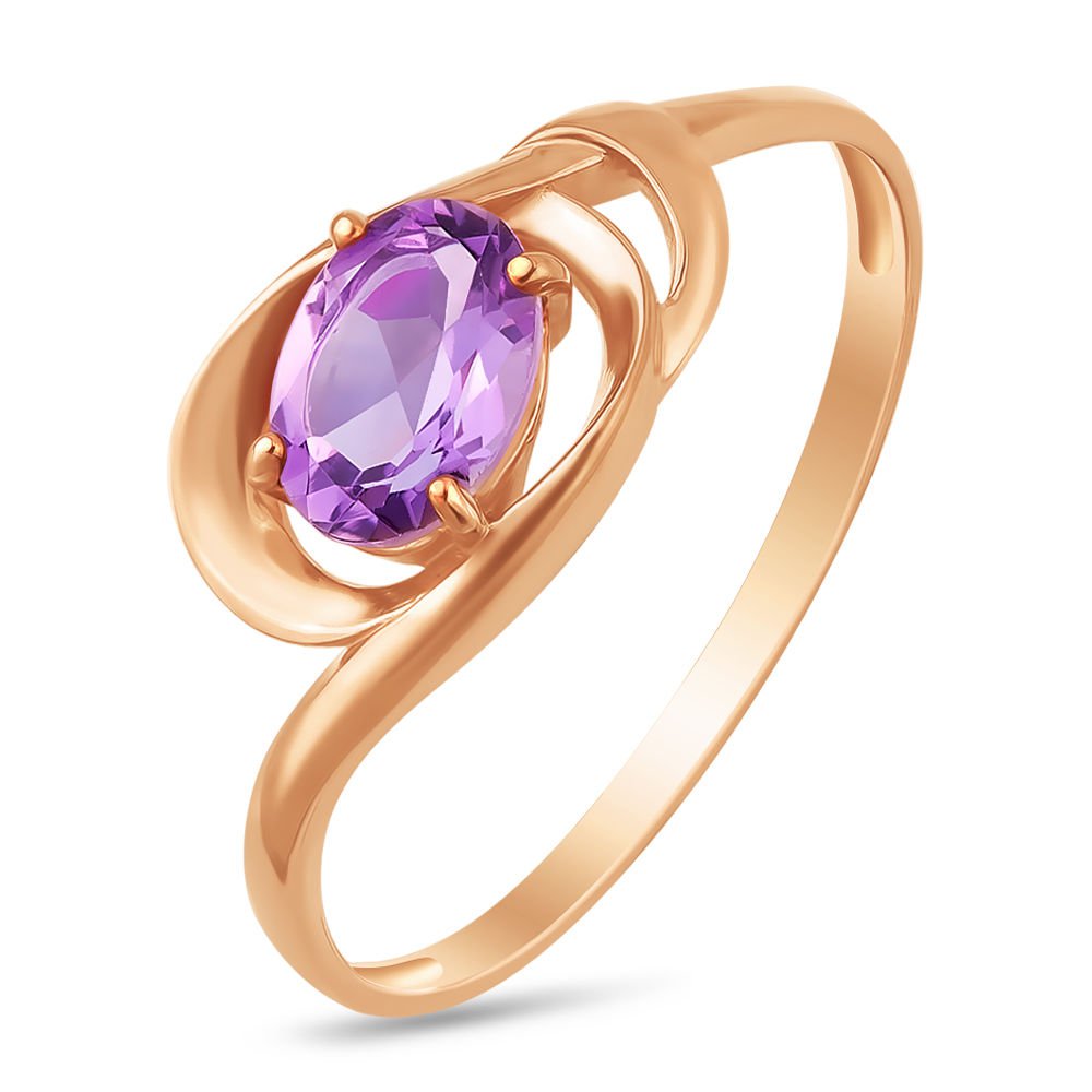 

Кольцо женское из красного золота с аметистом 585Gold 201007709, р. 17, 201007709