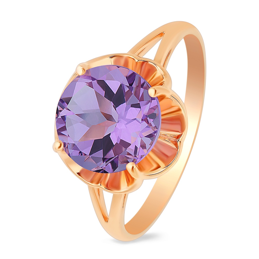 

Кольцо женское из красного золота с аметистом 585Gold 201010750, р, 201010750