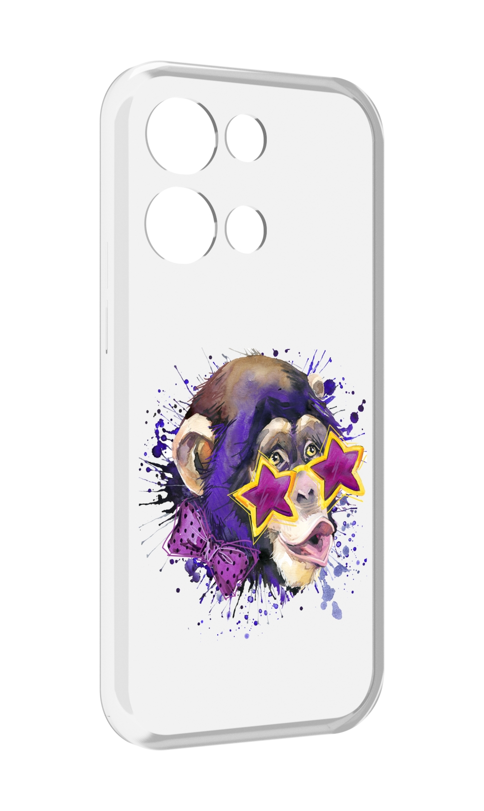 

Чехол MyPads обезьяна в очках для OPPO Reno8 Pro, Прозрачный, Tocco