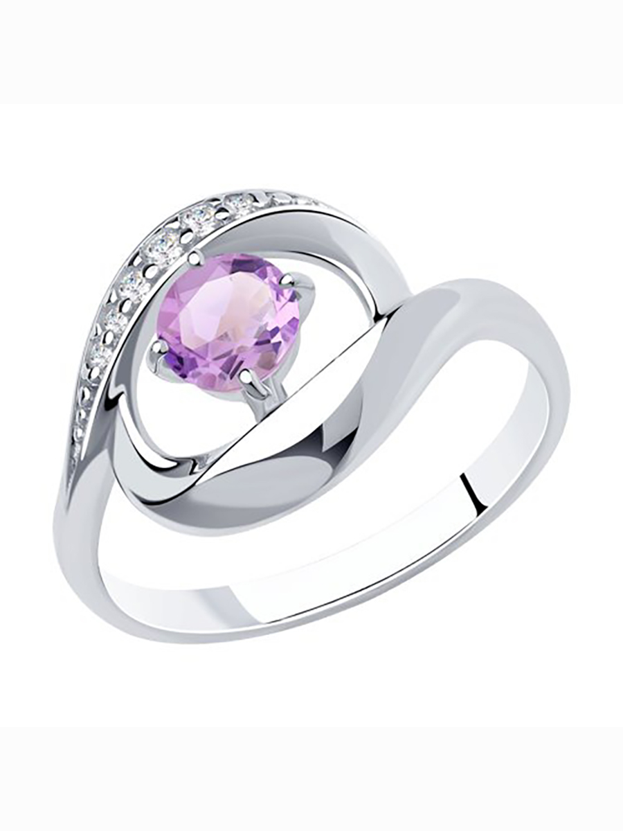 

Кольцо женское из серебра с аметистом 585Gold 701009895, р, 701009895