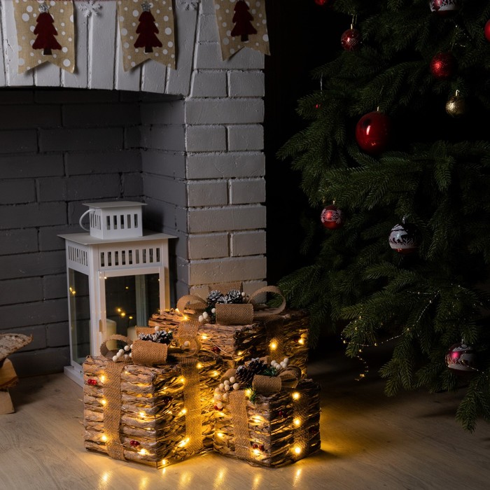 

Световая фигура Luazon Lighting Подарки эко 9675471 белый теплый, Подарки эко