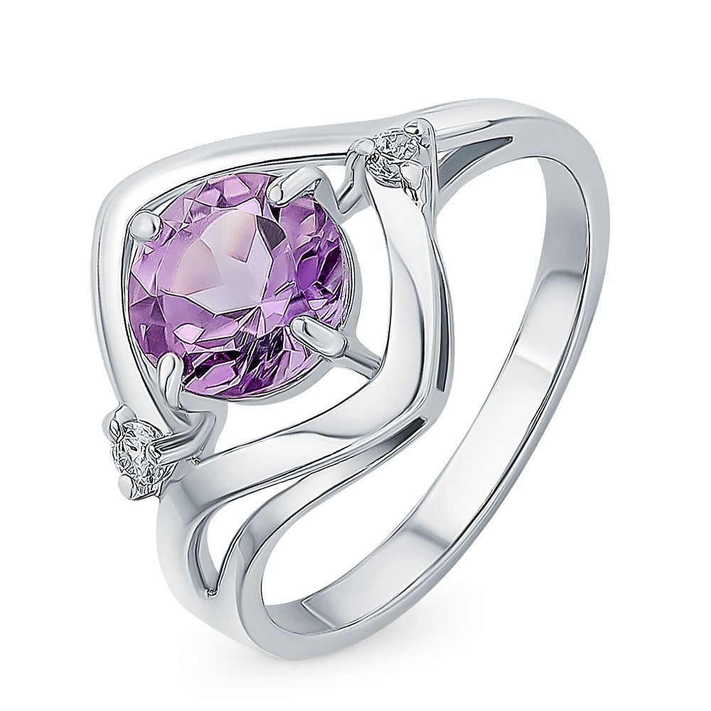 

Кольцо женское из серебра с аметистом 585Gold 701009977, р, 701009977