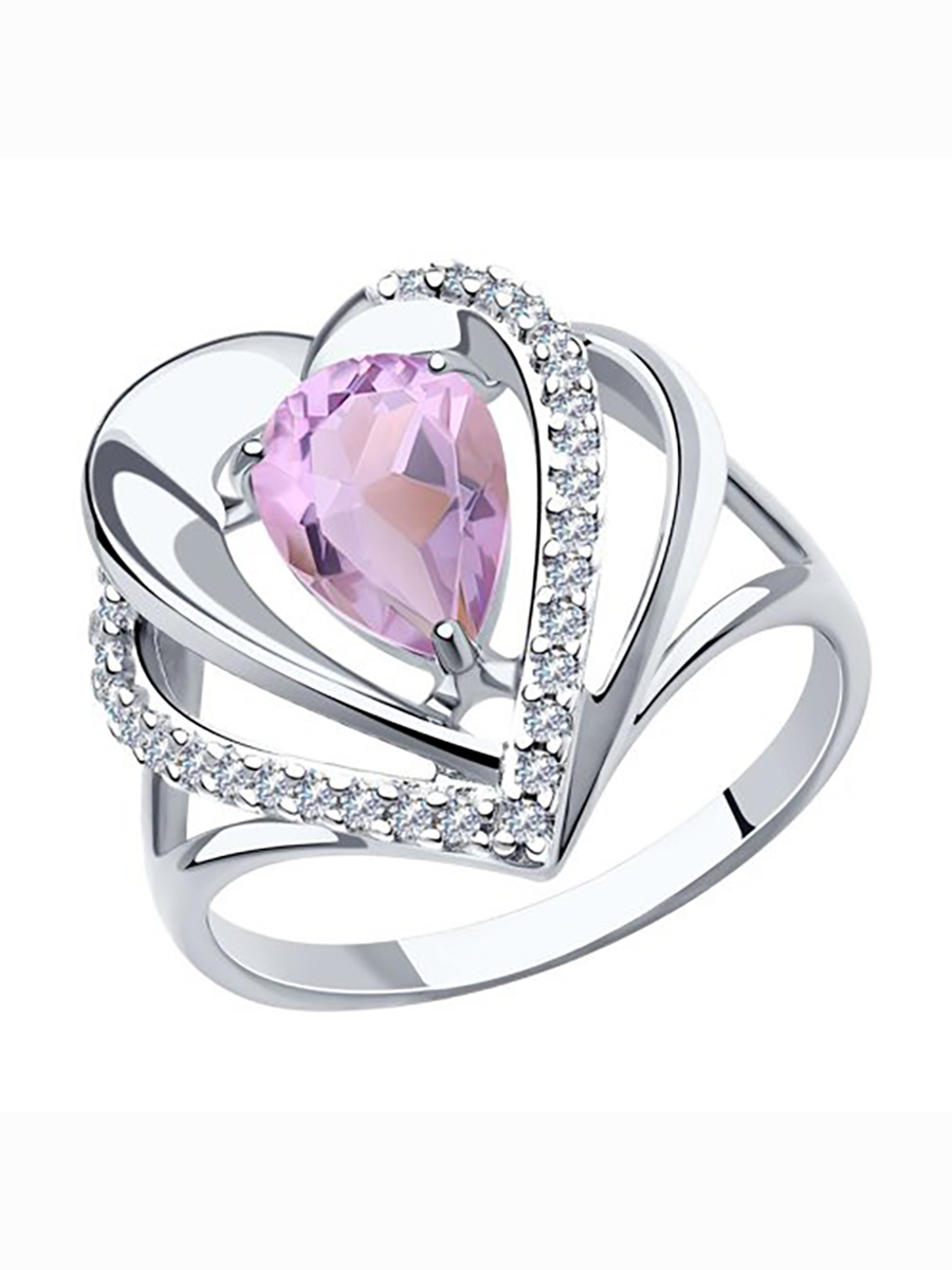 

Кольцо женское из серебра с аметистом 585Gold 701009965, р, 701009965
