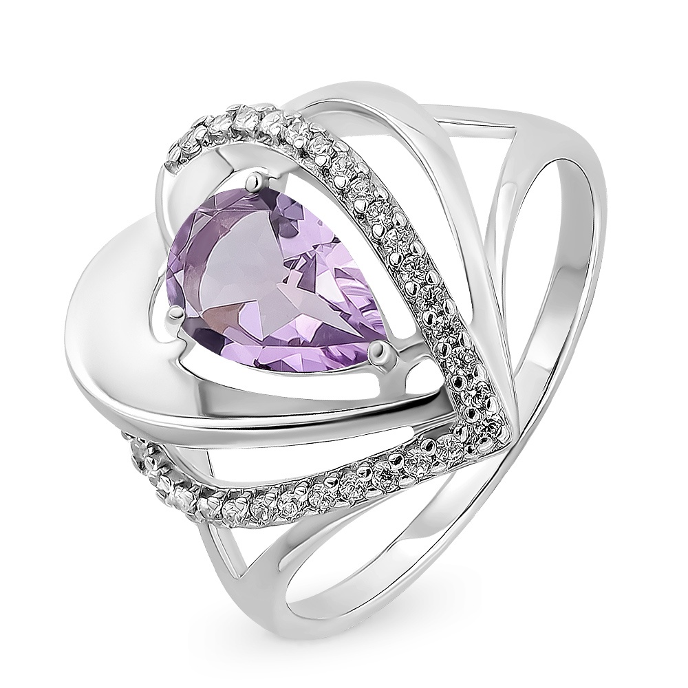 

Кольцо женское из серебра с аметистом 585Gold 701009965, р, 701009965