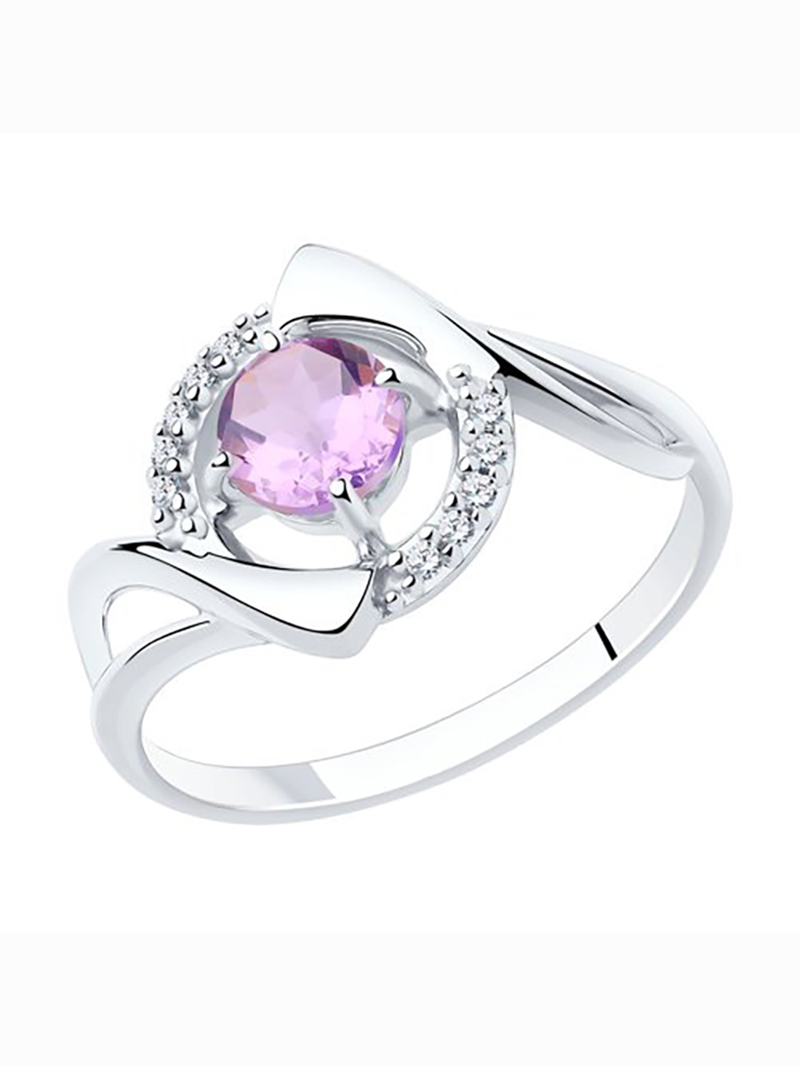 

Кольцо женское из серебра с аметистом 585Gold 701009889, р, 701009889