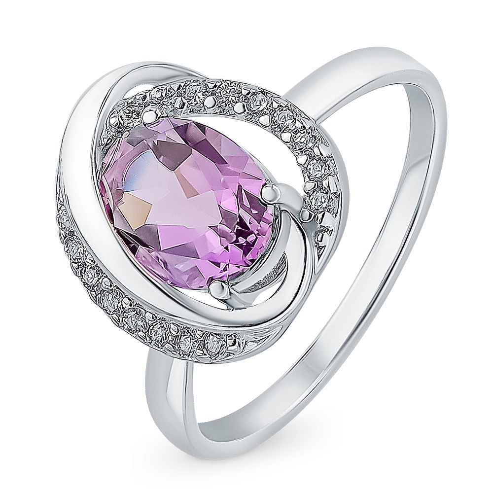 

Кольцо женское из серебра с аметистом 585Gold 701009956, р, 701009956