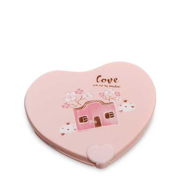 Зеркальце Art East с расческой в форме сердца, розовое, домик домик для пряни