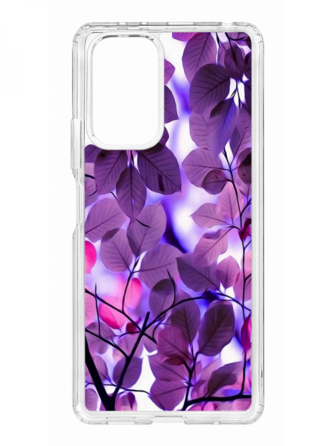 фото Чехол на redmi note 10 pro kruche print purple leaves,противоударный бампер с принтом кruче